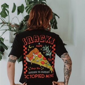 Octopied Mind Snacks & Naps Pizza Graphic Tee